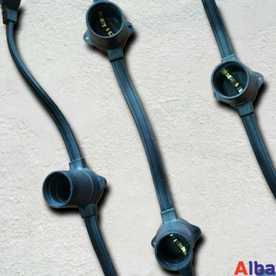 Белт-лайт метражом 2-жильный, 20 см, черный