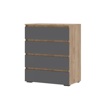 Спальня ХЕЛЕН - Комод КМ 02 Дуб Крафт золотой/Графит