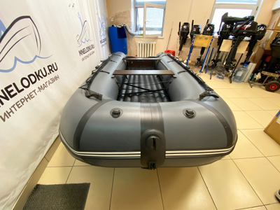 Моторная лодка ДИКИЙ 380 НДНД серый якорь