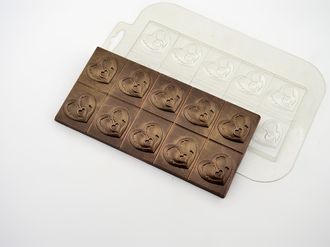 Пластиковая форма для шоколада &quot;Плитка Он и Она&quot;