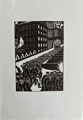 "Город. Мазерель" ксилография Франс Мазерель 1925 год