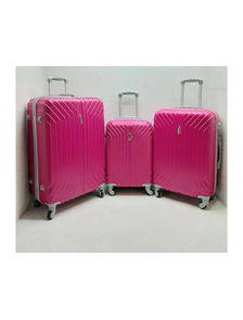 Комплект из 3х чемоданов Корона ABS S,M,L малиновый