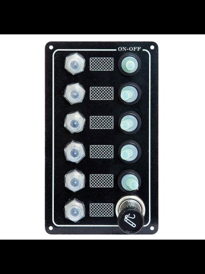 Панель выключателей, 5 тумблеров, 6 предохранителей, прикуриватель