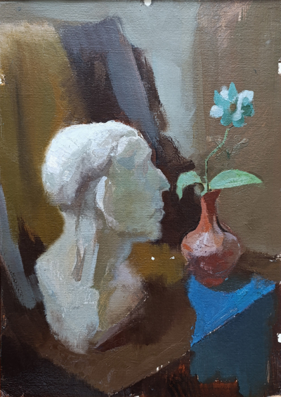 "Натюрморт, Бюст" картон масло Акимов А.А. 1970-е годы