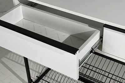 Обувница Крафт 2 Черный муар/Белый