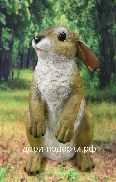 Заяц пушистик 35*22см   1,3кг   полистоун Россия 1389/012449