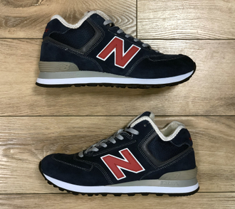 Кроссовки New Balance 574 Blue/Red Зимние