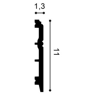 Напольный плинтус SX105 - 11*1,3*200см