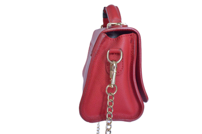 Красная итальянская кожаная сумка