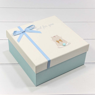 Коробка подарочная с бантом и хвостиком (микс), 14*14*7см