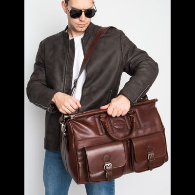 Кожаный саквояж Fabriano premium brown (арт. 4008-53)