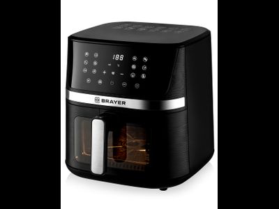 Аэрогриль BRAYER BR2038, 1600 Вт,7 л, t. 200С, съемная решетка, таймер, LCD-дисплей, 12 программ
