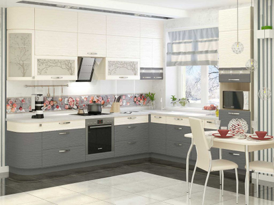 Кухонный гарнитур угловой Графит размер 313х280 см