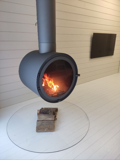 Парящий двусторонний камин RING с вращающейся топкой