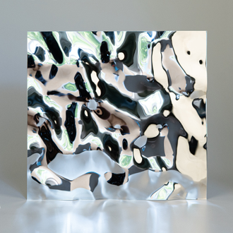Декоративная нержавеющая сталь 3D Mirror Water Ripple Middle Silver Артикул - 8К (М) / рябь на воде (серебро)