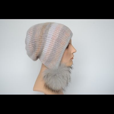 Шапка ушанка Vizio 1009 PP 66  с помпонами разноцветная