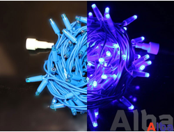 Гирлянда-Нить 10 м, 24В, СИНИЙ, IP65 резина, мерцание