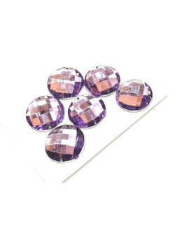 Стразы акриловые пришивные 18 мм, цвет сиреневый 25