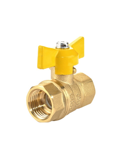 Кран шаровой газовый DN 15 20 25 СТАНДАРТ 220 ВхВ ВхН ГАЛЛОП ручка бабочка