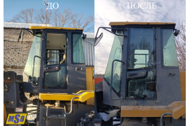 Замена стекла двери на фронтальном погрузчике XCMG LW 330