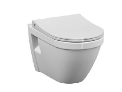 Подвесной безободковый унитаз с бидеткой VitrA S50, 52 см, цвет белый, 7740B003-0850