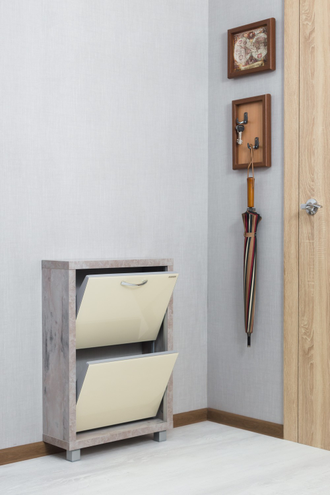 Обувница Айрон-2 (фасад стекло Капучино)