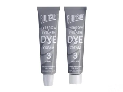BRONSUN Крем-краска для бровей и ресниц BRC-0003, графит №3, 15мл