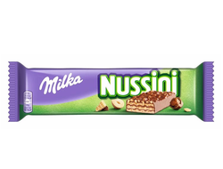 Шоколадно-вафельный батончик Milka Nussini с фундуком