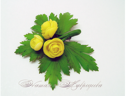 Брошь/зажим "Купавки".