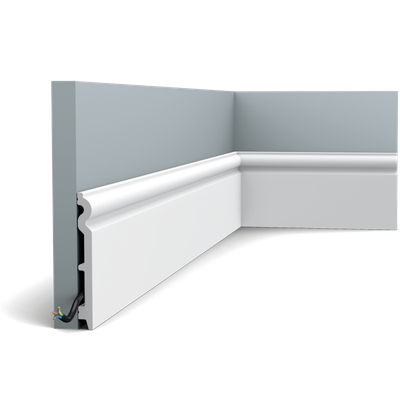 Плинтус ORAC Decor SX138, дюрополимерный, влагостойкий, ударопрочный, под покраску, длина 2 метра