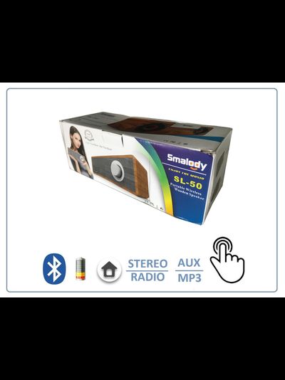 SMALODY SL-50S Bluetooth колонка СТЕРЕО, радио FM, с аккумулятором для использования в помещении