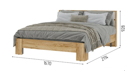 Спальня ХЕЛЕН - Кровать КР 03 Дуб Крафт золотой/Белый шагрень