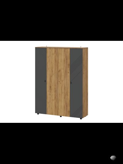 Байкал Шкаф четырехстворчатый SAFE Дуб Золотой/Графит