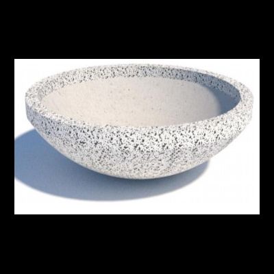 Уличное кашпо для цветов из архитектурного бетона №16 чаша (белый)