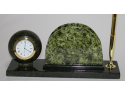 Письменный прибор с часами "Сфера", змеевик