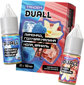 DUALL TANDEM SALT (20 MG) 30ml - ЛИМОНАД / ГОЛУБАЯ МАЛИНА & КОЛА / ВАНИЛЬ