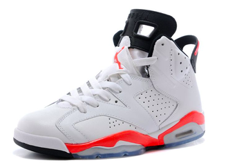 Nike Air Jordan Retro 6 (белые с красным)