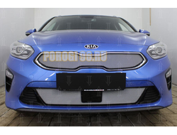 Защита радиатора KIA Ceed III 2018- chrome низ с датчиком ACC