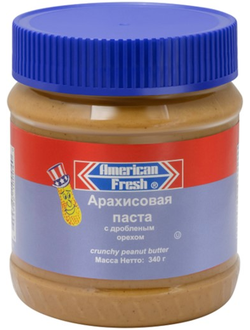 Арахисовая паста American Fresh с дробленым орехом 340 гр (12 шт)