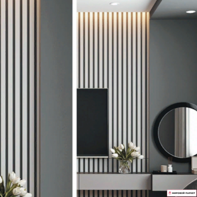 Реечные стеновые панели ЛИКОРН Белые в интерьере