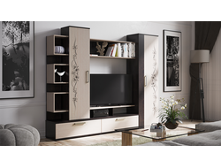 Стенка Дакота Венге Цаво/Дуб молочный с рисунком