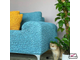 Чехол на кресло Микрофибра Бирюзовый. Защита мягкой мебели от животных. ИТАЛИЯ
