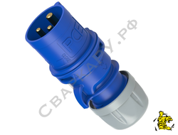 Вилка кабельная PCE Shark 023-6 220В/32А 3 полюса IP44 CEE