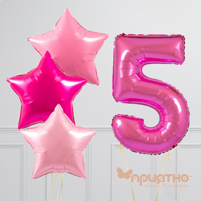 CЕТ ИЗ ВОЗДУШНЫХ ШАРОВ "ОТТЕНКИ ФУКСИИ"