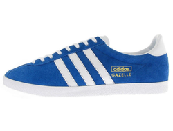 Adidas Gazelle с лого голубые