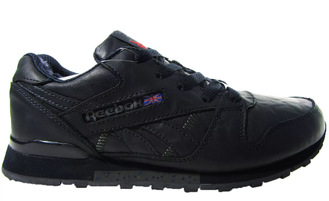 Кроссовки Reebok Classic черные зимние с мехом
