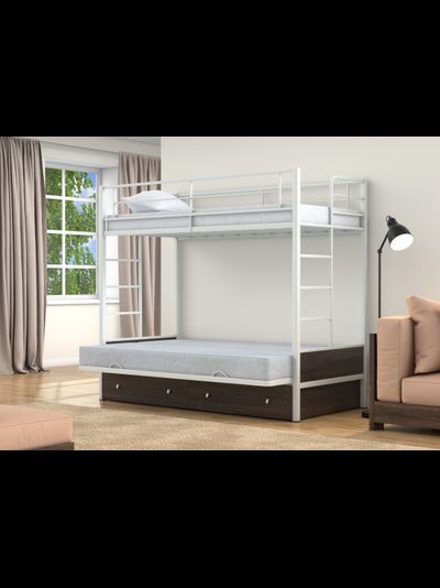 Двухъярусная кровать-диван Дакар 1 Белый (вставки венге)