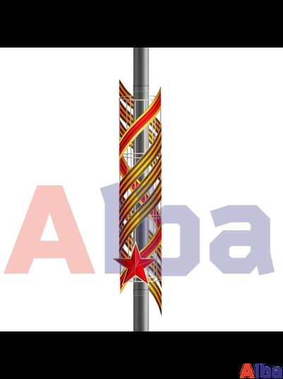 Консоль из поликарбоната 3Д Звезда с красной лентой