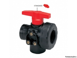 Кран 3х ходовой (ПРОТОЧНЫЙ); тип ручки LL; крепление TYPE 2; вх.-вых.1"1/2"