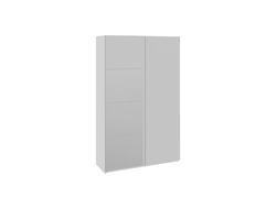 Шкаф-купе 2-х дверный «Траст» 1400 Белый снег, Зеркало/Стекло Белый глянец